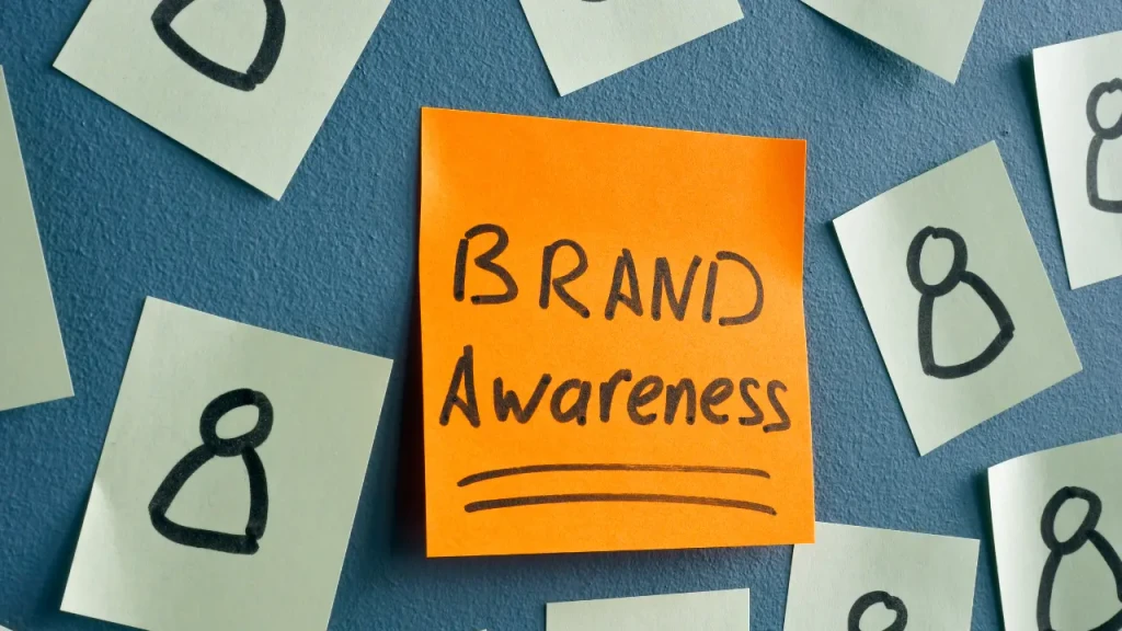 Sticky notes with &quot;Brand Awareness&quot; on a Kraftshala blog image.