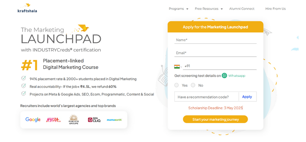 Kraftshala Marketing Launchpad Program