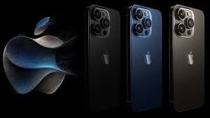 Apple iPhone models with logo on a dark background.